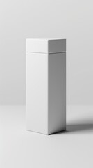 Illustrate a product packaging design for a tech gadget, featuring three plain white boxes with modern aesthetics