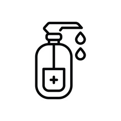 Black line icon for hydroalcoholic gel