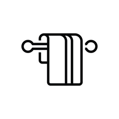 Black line icon for towel