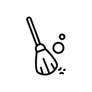 recommend clip art: Black line icon for sweep
