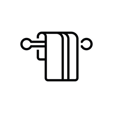 recommend clip art: Black line icon for towel