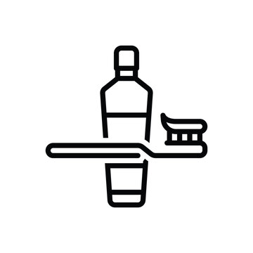 recommend clip art: Black line icon for toothpaste