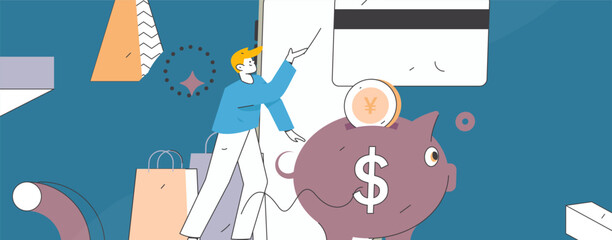 Online shopping payment security character flat vector concept operation hand drawn illustration
