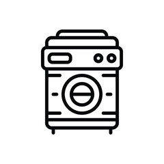 Black line icon for washing machine