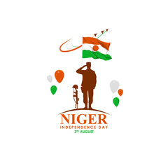 Vector illustration of Niger Independence Day social media feed template
