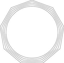 Polygon frame line blend to circle. Modern tech design element