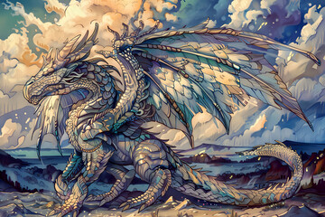Obraz premium dragon on the wall