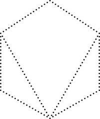 Triangle dotted line shape. Geometric element