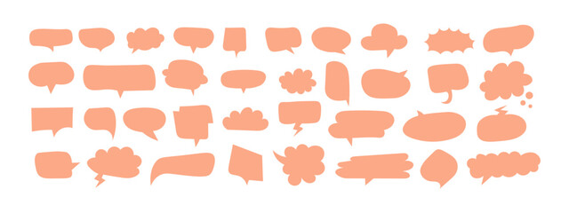 Set of speech bubbles chat isolated on transparent background