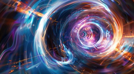 colorful swirling spinning speed of light trails abstract for background, future of colors moving extreme visual effect colorful vibrant.