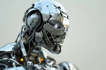 Fototapeta premium View of graphic 3d robot, AI generated