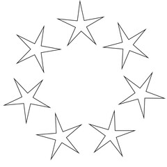 Stars in circle icon. Round star frame template