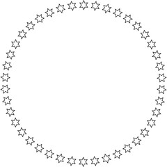Stars in circle icon. Round star frame template
