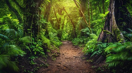 Fototapeta premium green forest in the morning