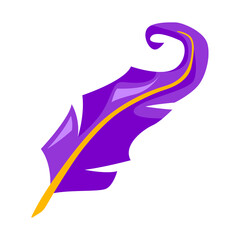 Magic feather illustration. Witchcraft alchemy mystery element.