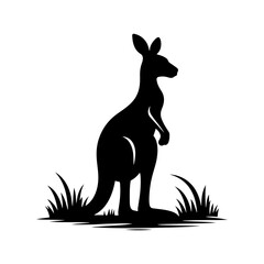 Kangaroo Vector Design - Minimalist Kangaroo Silhouette - Kangaroo Illustration.