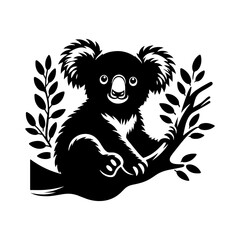 Minimalist Koala Silhouette - Koala Vector - Illustration of Koala.