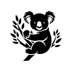 Obraz premium Minimalist Koala Silhouette - Koala Vector - Illustration of Koala.