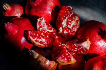 pomegranate seeds close up