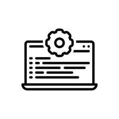 Black line icon for program