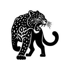 Wildlife Design - Minimalist Leopard Vector Silhouette - Leopard Illustration - Leopard Vector art.