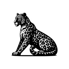 Wildlife Design - Minimalist Leopard Vector Silhouette - Leopard Illustration - Leopard Vector art.