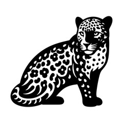 Wildlife Design - Minimalist Leopard Vector Silhouette - Leopard Illustration - Leopard Vector art.