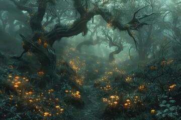 Forest floor teeming with life.