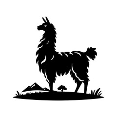 Minimalist Llama Silhouette - Llama Vector design - Llama Illustration.
