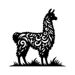 Minimalist Llama Silhouette - Llama Vector design - Llama Illustration.