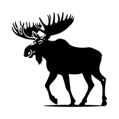 Moose Vector Silhouette - Minimalist Moose Vector art - Moose Illustration.