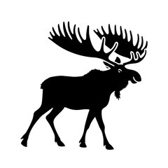 Moose Vector Silhouette - Minimalist Moose Vector art - Moose Illustration.