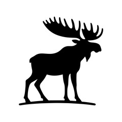 Moose Vector Silhouette - Minimalist Moose Vector art - Moose Illustration.