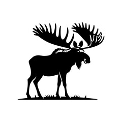Moose Vector Silhouette - Minimalist Moose Vector art - Moose Illustration.
