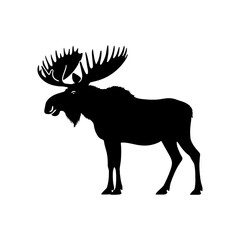 Moose Vector Silhouette - Minimalist Moose Vector art - Moose Illustration.