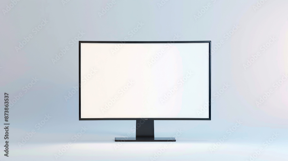 Wall mural a widescreen lcd monitor with no back frame stands alone on a white background. in front is a tv or 