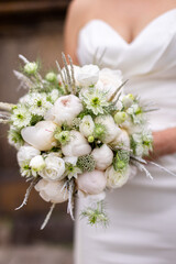 bride holding wedding bouquet