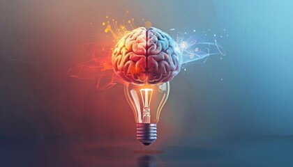 Brain Inside Light Bulb