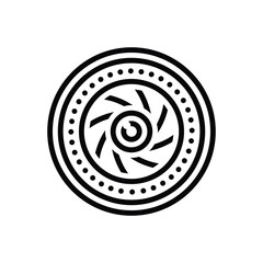 Black line icon for lens