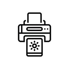 Black line icon for photo print