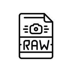 Black line icon for raw file