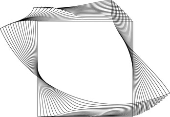 Square frame with blend line spiral. Element for emblem, badges, logo