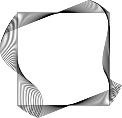 Square frame with blend line spiral. Element for emblem, badges, logo