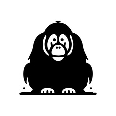 Orangutan Silhouette - Minimalist Orangutan Vector - Orangutan Illustration.