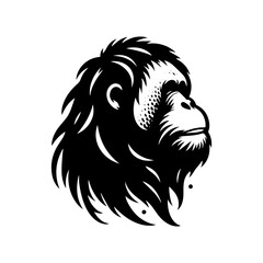 Orangutan Silhouette - Minimalist Orangutan Vector - Orangutan Illustration.