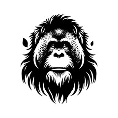 Orangutan Silhouette - Minimalist Orangutan Vector - Orangutan Illustration.