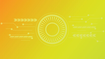 Technology background in yellow color base.