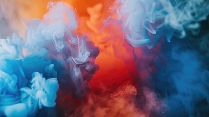 Obraz premium Close up moving shot of colorful abstract smoke background