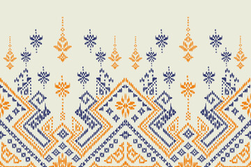Geometric saree ethnic seamless pattern. abstract illustration. design for geometric pattern wallpaper. Tribal ethnic vector texture. Aztec style. Folk embroidery. Indian, Scandinavian, African rug.