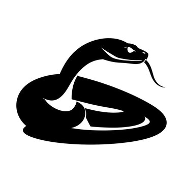illustration logo of minimalist outline of a anaconda